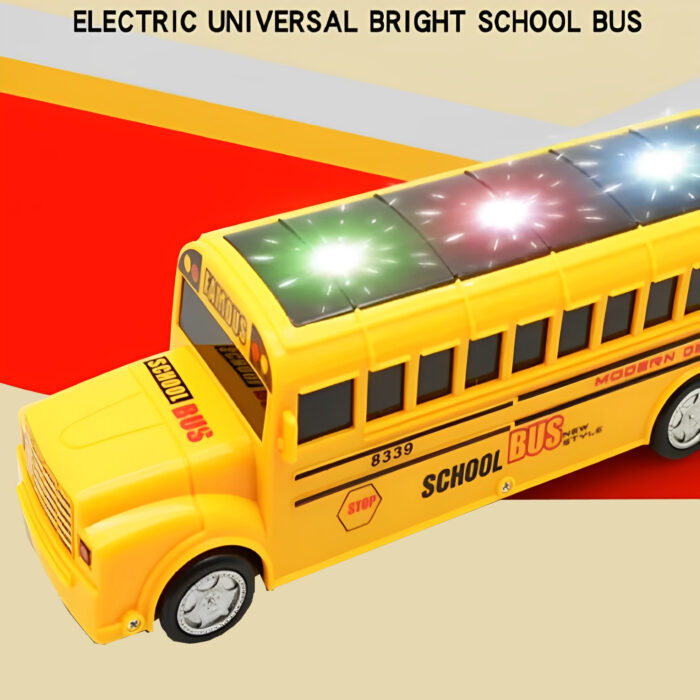 Bump & Go Battery Operated School Bus Toy With Light And Music - Image 1
