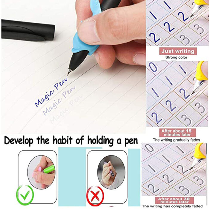 Pack of 4 Children Writing Paste Calligraphy Handwriting Reusable Magic Practice Copybook with 10 Refills - Image 10