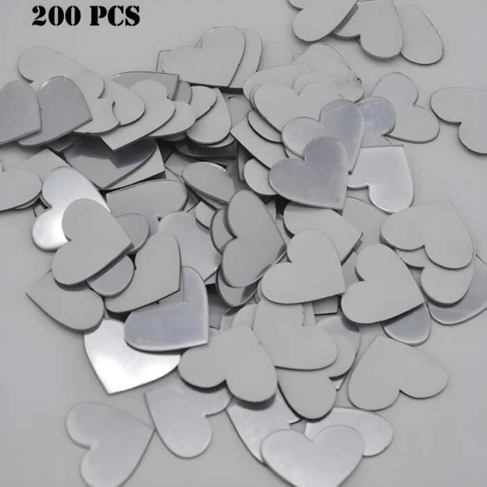 200 Pieces Mini 3D Heart-Shaped Acrylic Mirror Wall Stickers For Decorative Home Enhancement - Image 1