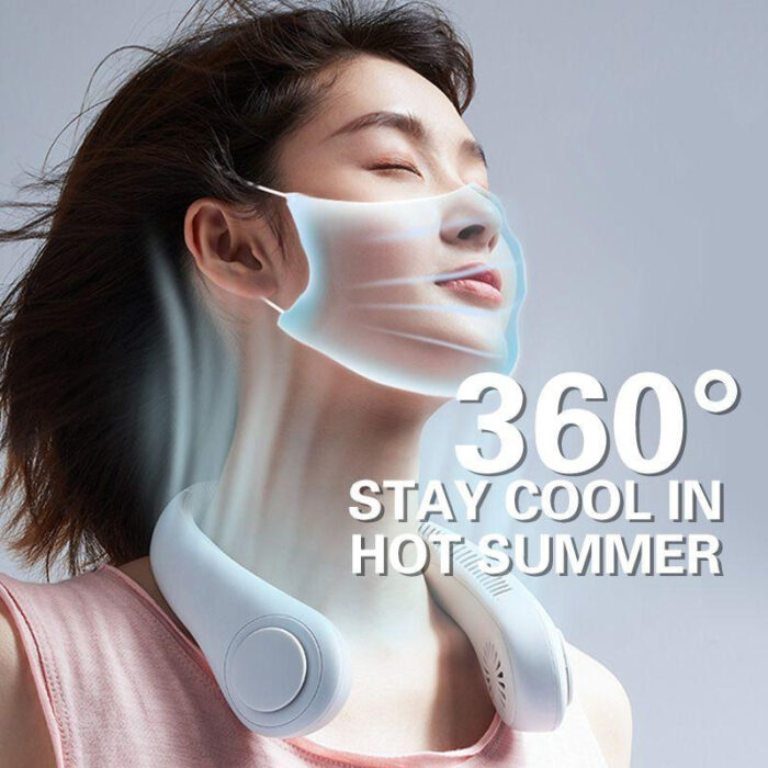 Mini Portable USB Rechargeable Leafless Hanging Neck Fan With 360° Airflow - Image 2