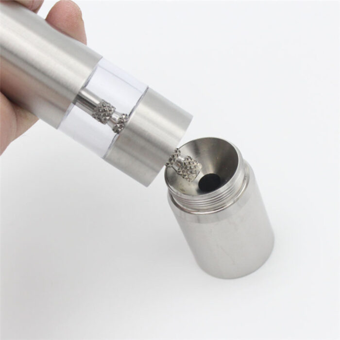One Handed Operation Thumb Push High Quality Stainless Steel Spice Grinder - Image 23