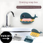 Pack Of 3 Fish-Shaped Double-Layer Adhesive Waterproof Soap Bar Holder Stand Rack For Bathroom, Shower, And Kitchen Walls - Image 17