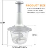 Four Blade Hand Pressure Vegetable Grinder Manual Kitchen Chopper Garlic Masher - Image 6