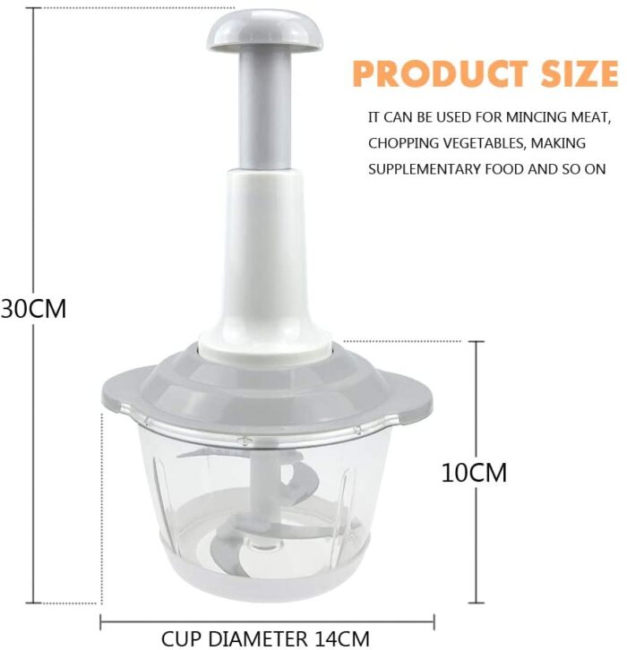 Four Blade Hand Pressure Vegetable Grinder Manual Kitchen Chopper Garlic Masher - Image 6