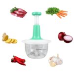 Four Blade Hand Pressure Vegetable Grinder Manual Kitchen Chopper Garlic Masher - Image 8