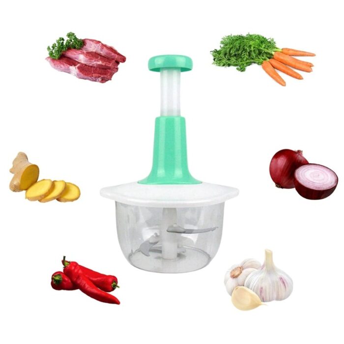 Four Blade Hand Pressure Vegetable Grinder Manual Kitchen Chopper Garlic Masher - Image 8
