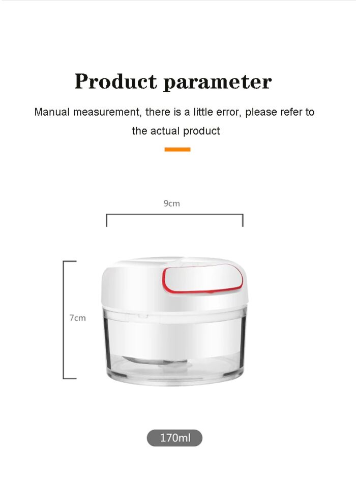 Mini Food Garlic Vegetable Grinder Chopper Multi-Function Manual Food Processor - Image 5
