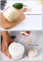 Mini Food Garlic Vegetable Grinder Chopper Multi-Function Manual Food Processor - Image 4