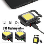 Pack of 2 Portable Multifunctional Super Bright COB Rechargeable Keychain Lights - Image 7