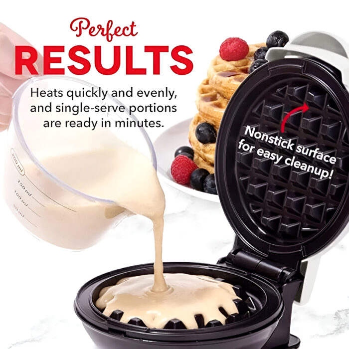 Compact 4-Inch Non-Stick 350-Watt Electric Mini Waffle Maker Machine - Image 3