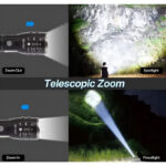 P27 LED COB Multi-Functional Tactical Metal Flashlight With Telescopic Zoom And USB Charging - Image 3