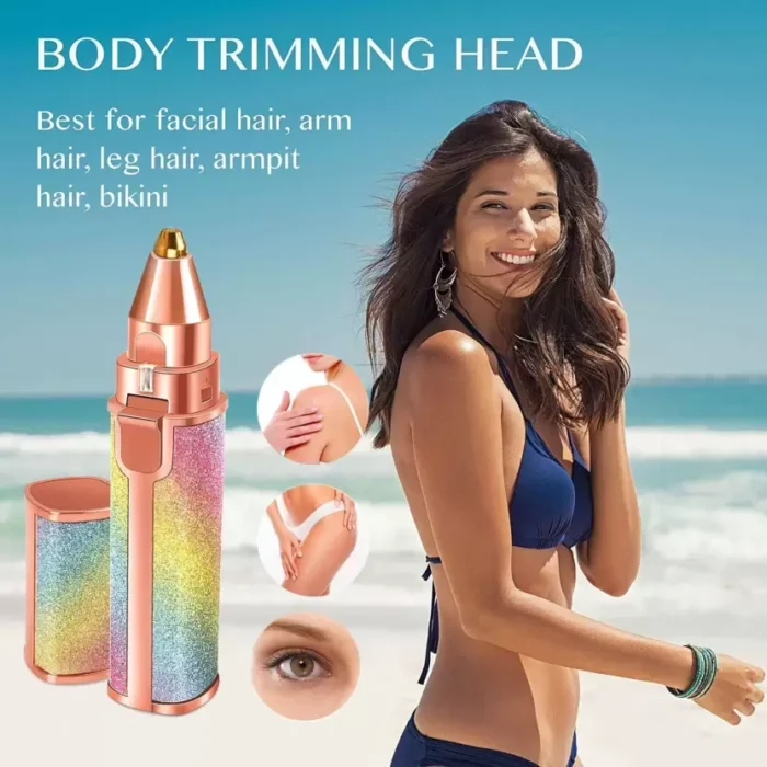blawless 2 in 1 eyebrow trimmer | 2 In 1 Hair Remover Chargeable , Multi Attractive Color With USB Charging Cable And Cleaning Brush - Image 7