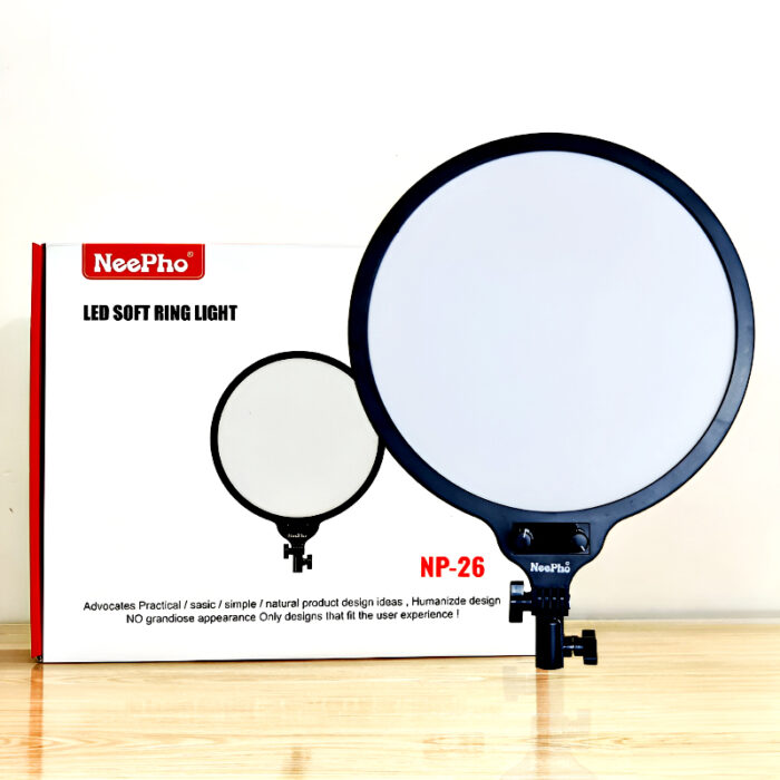 neepho-np-26-led-soft-ring-light-3.jpg NP-26 NeePho 26 CM LED Soft Ring Light with 360° Rotating Pan Tilt and Three Color Temperature Modes - Image 1