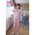 2 Pcs/Set Tops + Warm Pant Extra Soft Fleece Polyester Women Pajama Sets Cartoon Flannel Sleepwear - Image 4