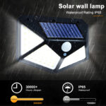 100 LEDs Rechargeable Motion Sensor Solar Interaction Waterproof Wall Lamp - Image 18