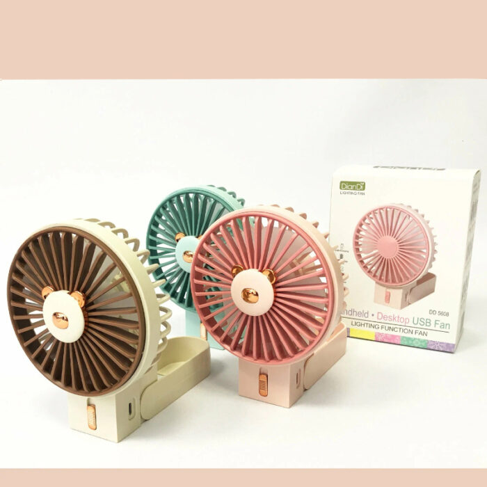 DD 5608 Mini Cute Foldable Handheld Desktop USB Fan With Lightning Function - Image 3