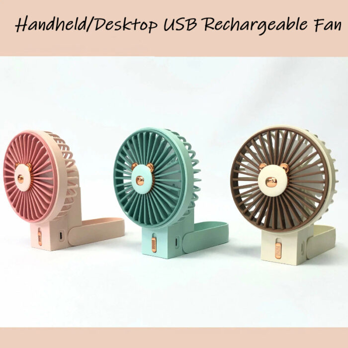optimize.jpg DD 5608 Mini Cute Foldable Handheld Desktop USB Fan With Lightning Function - Image 1