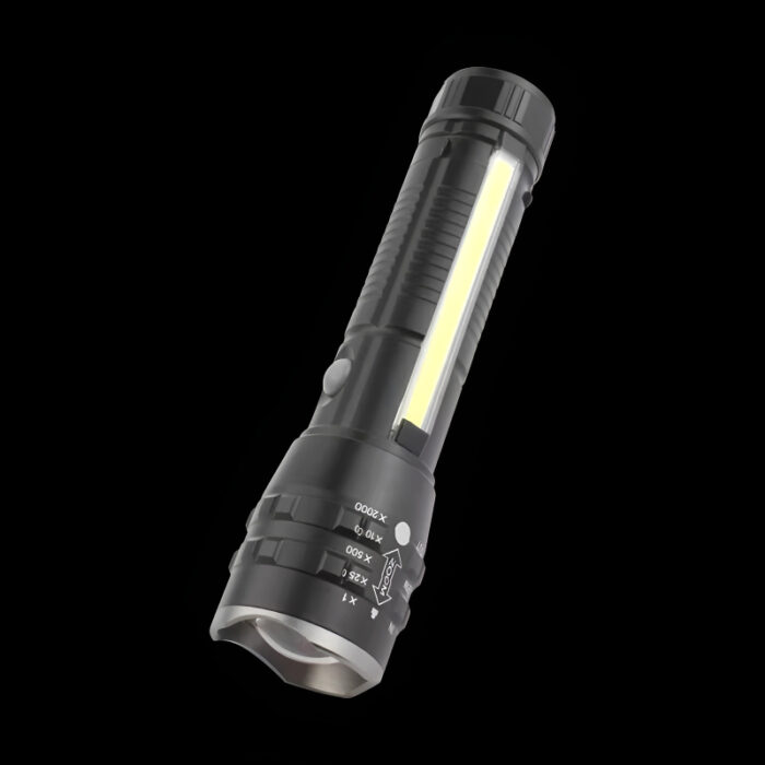 P27 LED COB Multi-Functional Tactical Metal Flashlight With Telescopic Zoom And USB Charging - Image 7
