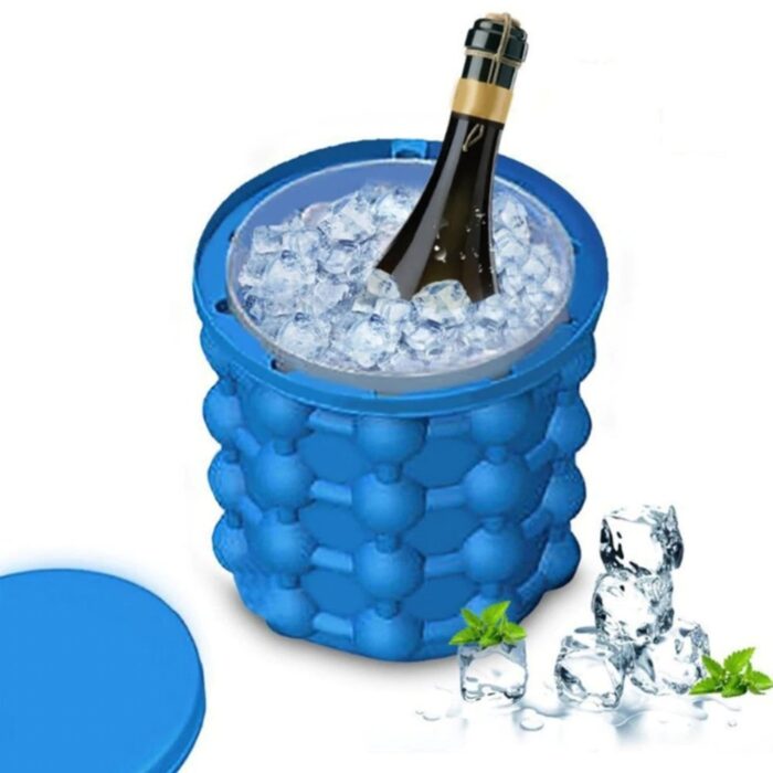 pc-silicone-ice-maker-quick-ice-bucket_description-1.jpg Lattices Silicone Ice Bucket Ice Cooler Cube Maker Cabinet Space Saving Kitchen Tool - Image 1