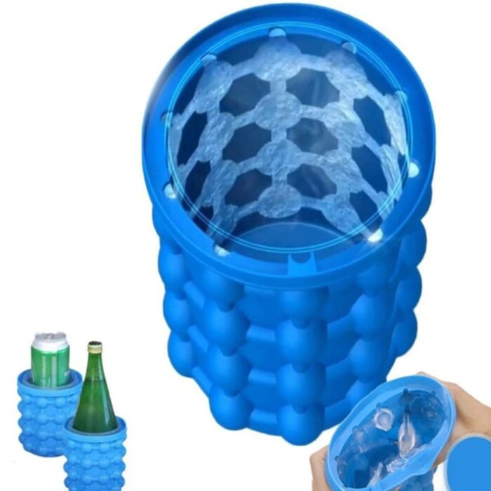 Lattices Silicone Ice Bucket Ice Cooler Cube Maker Cabinet Space Saving Kitchen Tool - Image 2