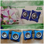 (Pair)  T12 Mini multimedia 2.0 speakers Music Stereo for Computer Desktop PC Laptop   Party Portable Loudspeaker (random color)