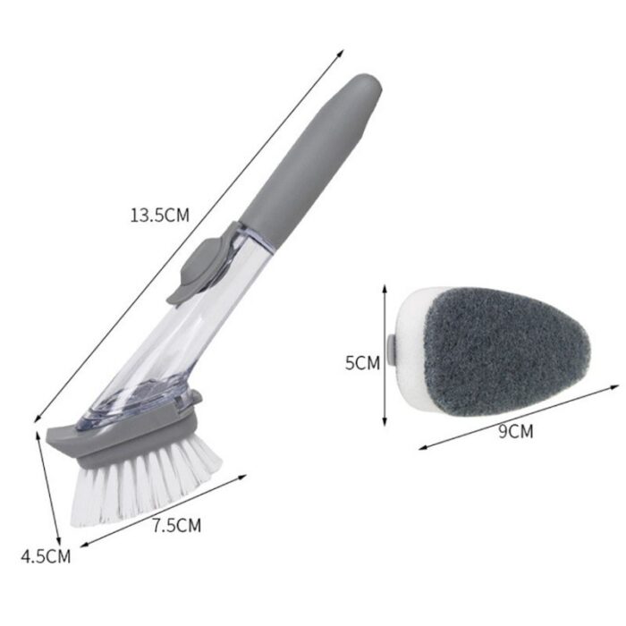 Handheld Cleaning Brush Kitchen Washing Tool With Sponge - Image 2