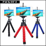 Pack Of 3 Portable Flexible Sponge Adjustable Octopus Tripod Phone Stands - Image 11
