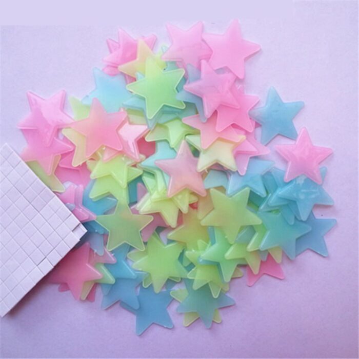 Pack Of 4 x 100 Pcs Glow In The Dark Stars Wall Stickers - Image 8