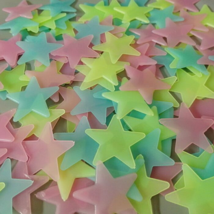 Pack Of 4 x 100 Pcs Glow In The Dark Stars Wall Stickers - Image 9