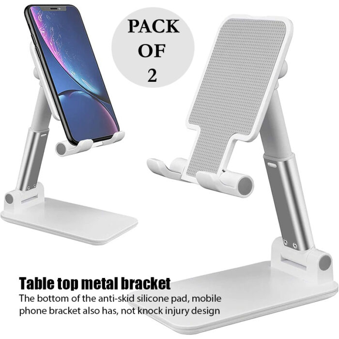 Pack Of 2 Portable Desktop Folding Lifting Bracket Mobile Phone Stand Desk Mounts For Phones - Image 1