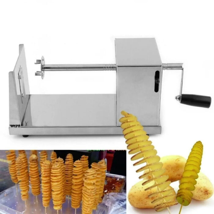 High-Quality Stainless Steel Manual Operation Potato Spiral Cutter Machine - Image 6