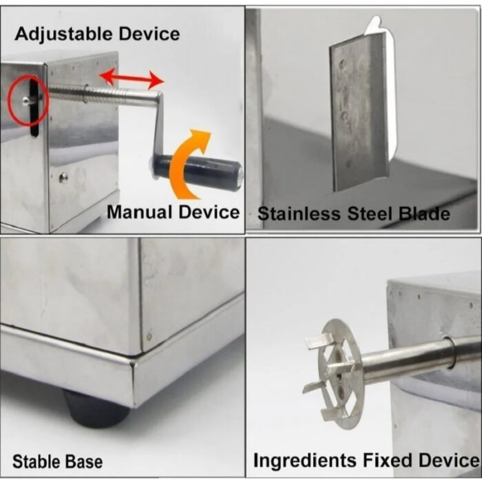 High-Quality Stainless Steel Manual Operation Potato Spiral Cutter Machine - Image 8