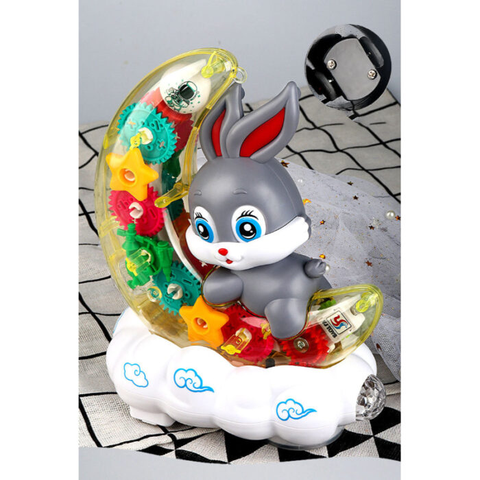 Transparent Gear Moon Rabbit with Music & Lights For Kids - Image 3