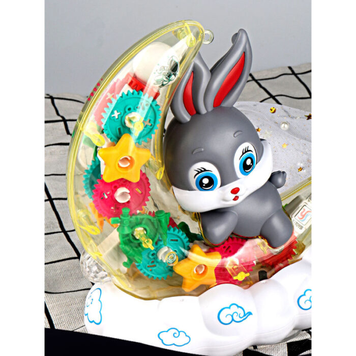Transparent Gear Moon Rabbit with Music & Lights For Kids - Image 4