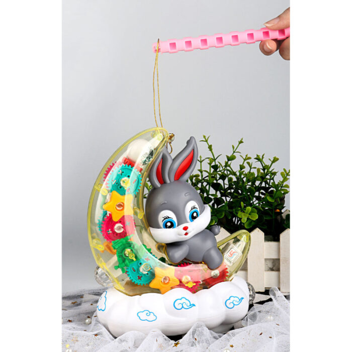 Transparent Gear Moon Rabbit with Music & Lights For Kids - Image 1