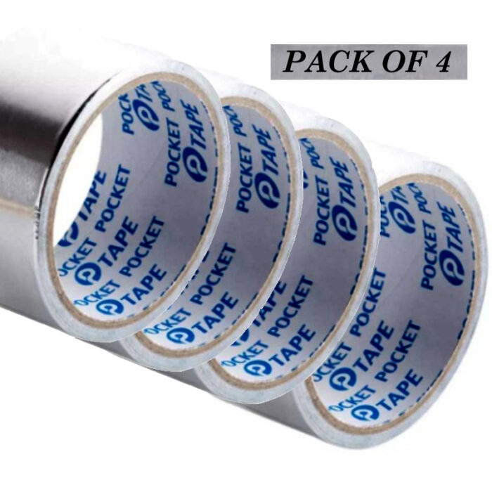 Pack Of 4 Silver Strong High Temperature Resistant Waterproof And Fireproof Aluminum Foil Tape - Image 2