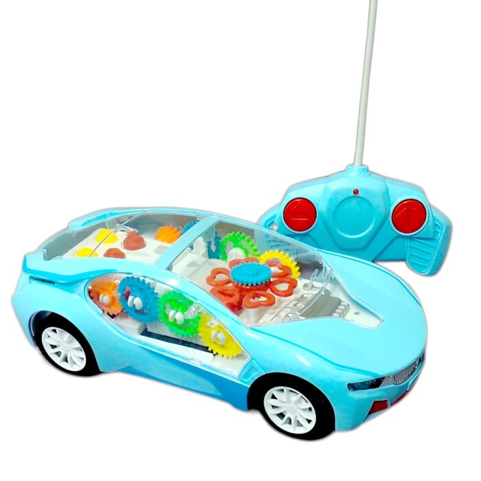 Futuristic Designed Remote-Controlled Toy Car With LED Light Gear Rotation - Image 5