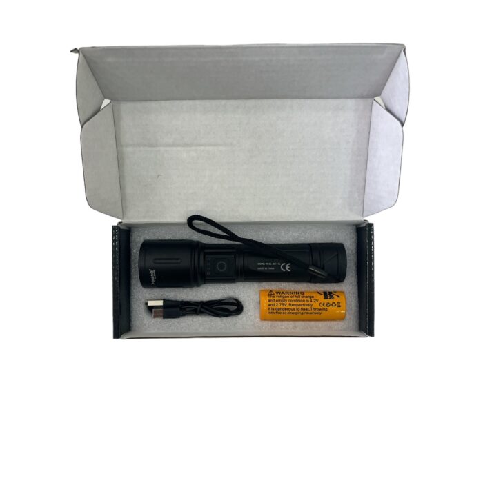 Portable LED flashlight, 3 light intensity modes, USB, - Image 7