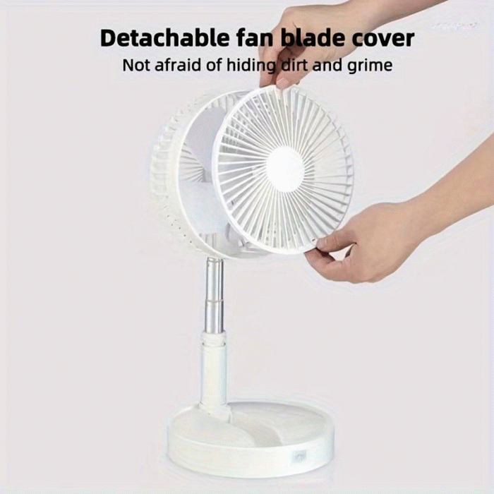 Long Stand Rechargeable Portable Folding Fan | Extendable Floor & Desktop Fan: Silent, Powerful, Portable (Random color) - Image 19