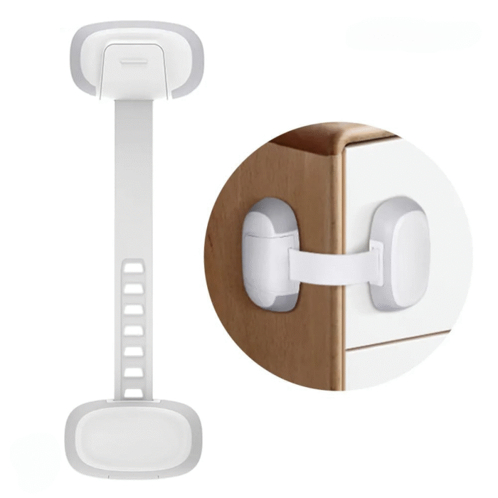 Adjustable Multi purpose lock  Baby Safety Kid Safety Lock Baby Proof Security Protector Drawer Door Cabinet Lock No Punching Plastic Protection Kids Safety Door Lock - Image 1