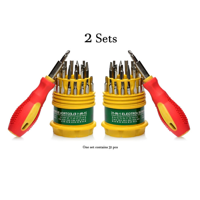 2-Pack 31 In 1 Multi-Functional Screwdriver Tool Kit for Mobiles and Small Products - Image 1