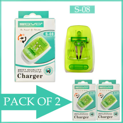 Pack Of 2 SOVO S-08 Universal Battery Charger With LED Light