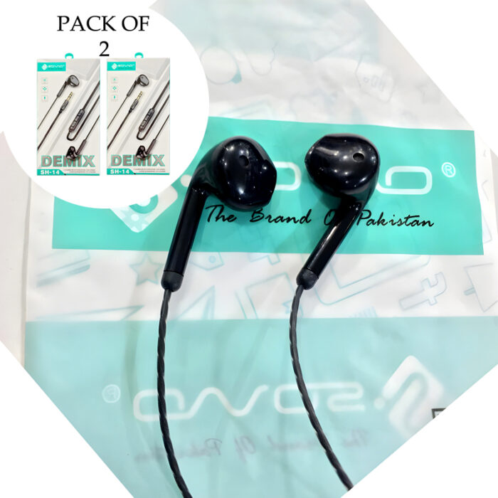 Pack Of 2 SOVO SH-14 DEMIX Stereo Sound Handsfree - Image 10