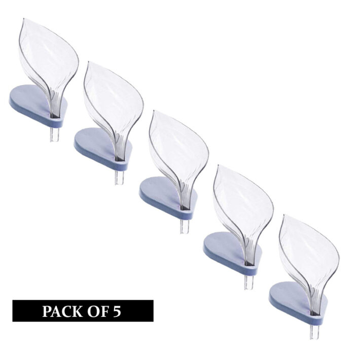 Pack Of 5 Leaf-Shaped Non-Slip Bathroom Soap Holders Creative Kitchen Soap Rack - Image 14