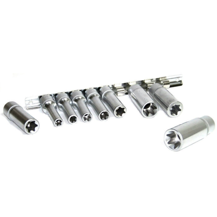 9 PCs Deep E Torx Star Female Bit Socket Set 1/2" Drive E10 -E24 - Image 7