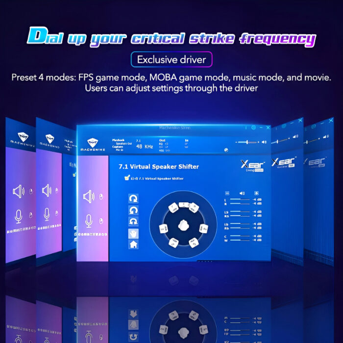 GH601 Machenike 7.1 Surround Sound RGB Gaming Wired USB Headset with Noise-Canceling Microphone, 50mm Drivers, Mute Option, and Software Support - Image 10