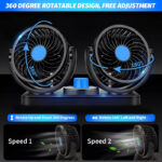 F30 Dual-Headed 360° Rotating Car Fan with Low Noise & Adjustable Airflow - Image 13