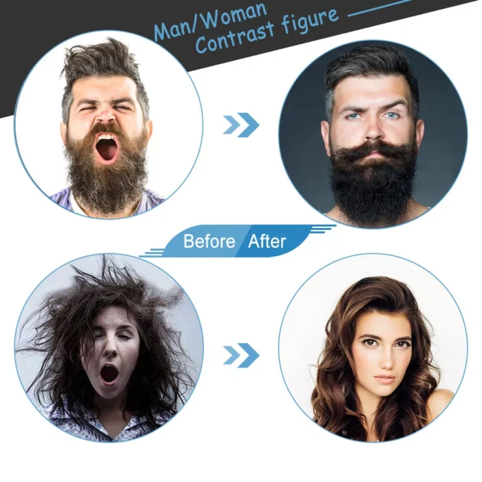 Rechargeable Hair Curler Beard Shawl Comb Multi functional Hair Straightener Comb Brush - Imported - Image 6