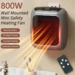 800W Space Heater Digital Electric Heater Wall Outlet Plug Small Fan Home Warmer - Image 3
