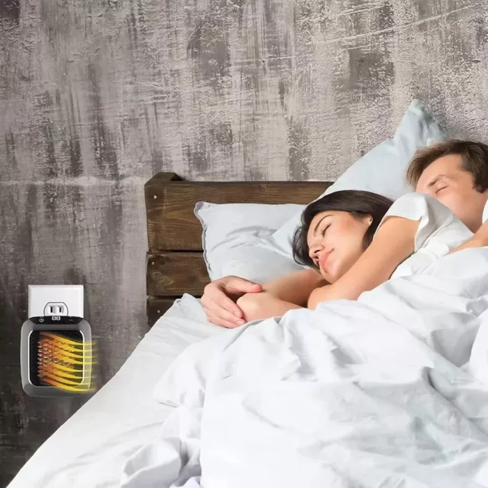 800W Space Heater Digital Electric Heater Wall Outlet Plug Small Fan Home Warmer - Image 6